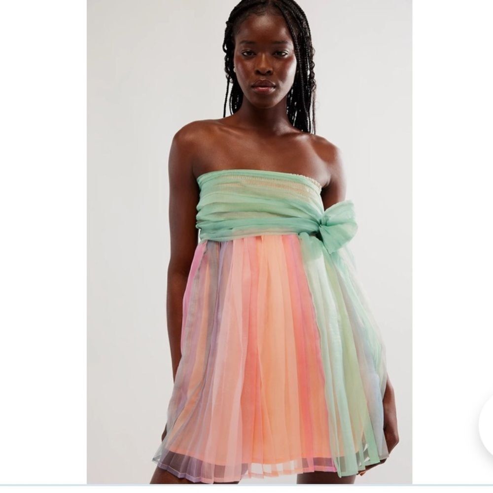 Free People “In Rainbows Mini” Strapless Dress - Picture 2 of 6
